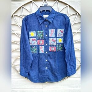 Westbound Christmas Patchwork Casual Shirt
